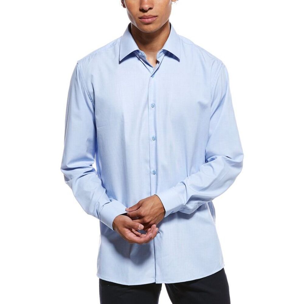Tahari Mens  Modern Fit Dress Shirt, Blue